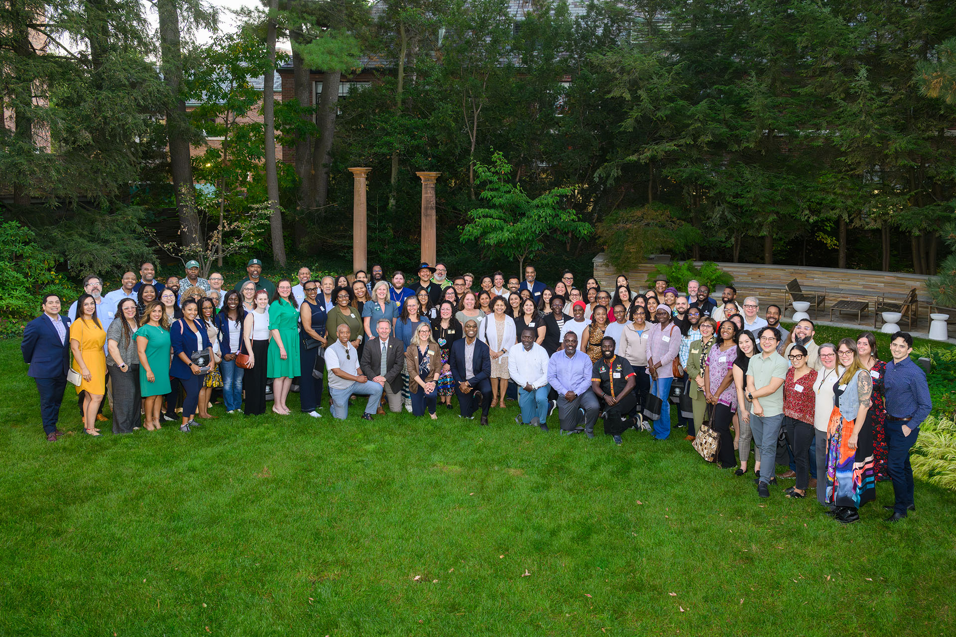 large group on a lawn