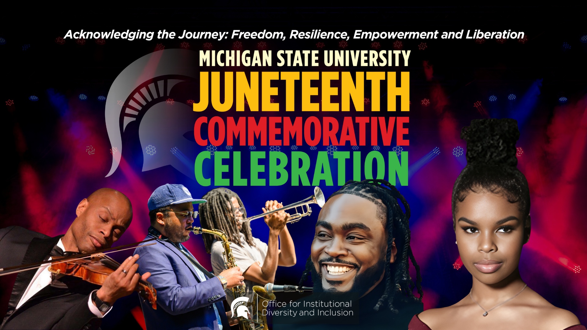 Juneteenth promotional image featuring performers